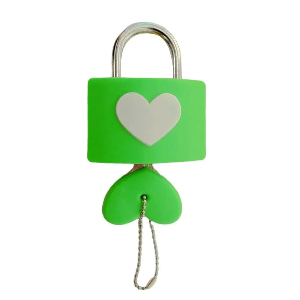 Colorful Heart-shaped Lock Anti-theft Rubber Sleeve Padlock Travel Luggage Suitcase Zipper Lock Portable Drawer Diary Lock
