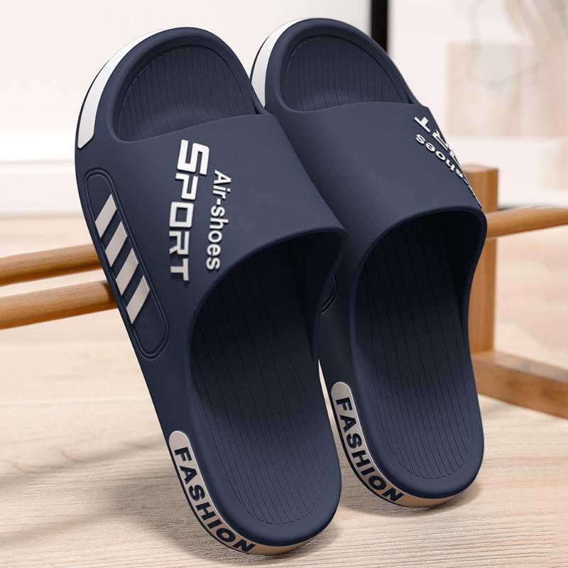 2024 Summer New Fashion Men's Slippers PVC Soft Sole Anti Slip Slippers Leisure Outdoor Beach Home Bathroom Couple Slippers