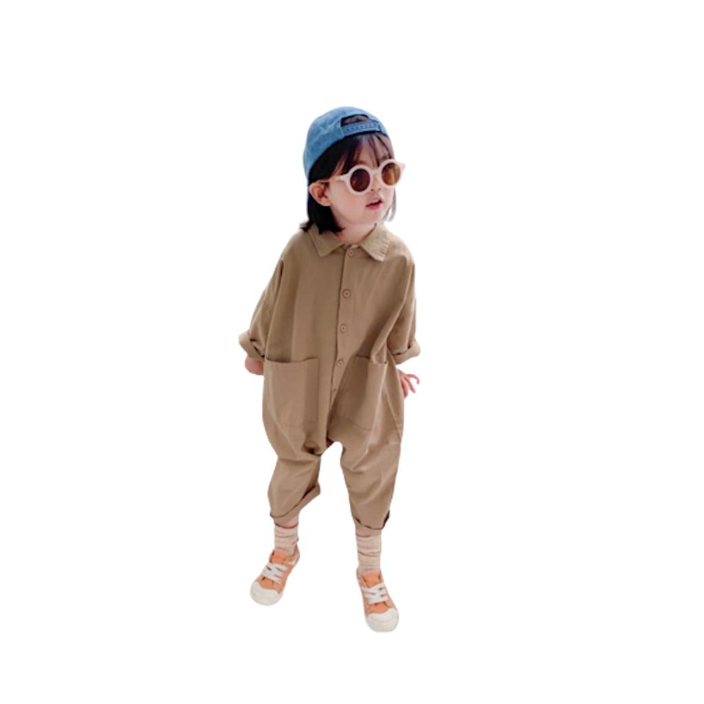 khaki [MTP & Style] All-in-one jumpsuit, sarouel, coverall, children's clothing, kids, babies, boys, girls, navy, (khaki_120)