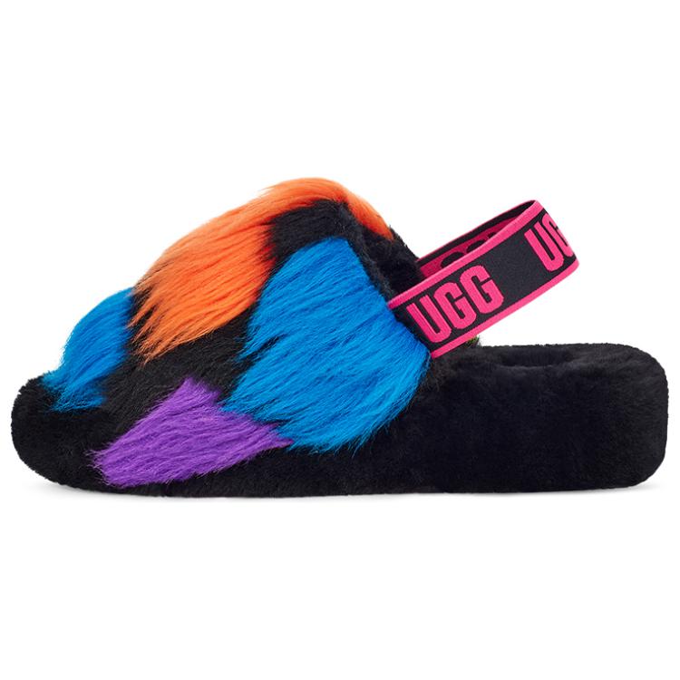 UGG Dámské Fluff Yeah Slide 'Party Spots' 1125006-BLK