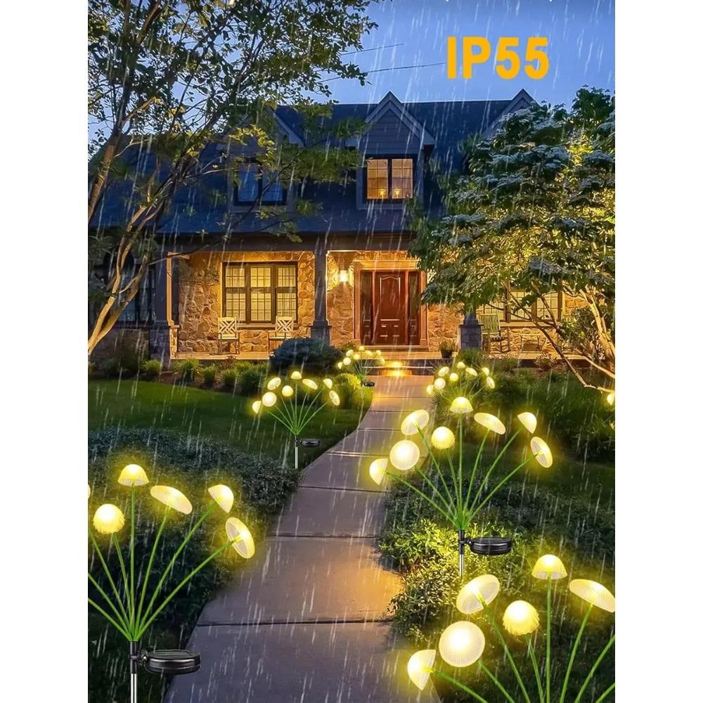 Solar Garden LED Jellyfish Mushroom Lights Waterproof Outdoor Decor Yard Patio Pathway Lawn Lamp