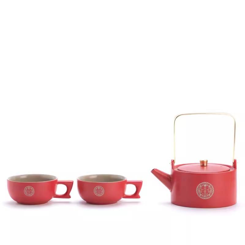 

Красный радость Набор чайных чашек для невесты, свадьбы, гостиной, новый