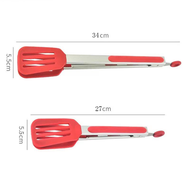 Pinze da Cucina in Silicone Antiaderenti Pinze per Alimenti in Acciaio Inossidabile Clip Antiscivolo per Pane Bistecca Insalata Pizza Barbecue Griglia Accessori da Cucina