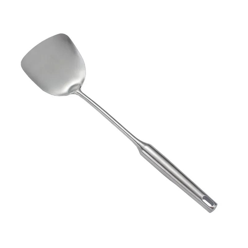 Kitchen Cooking Stainless Steel Spatula, Soup Spoon, Large Colander, Scooped Hollow Handle Cooking Shovel, 1Pc