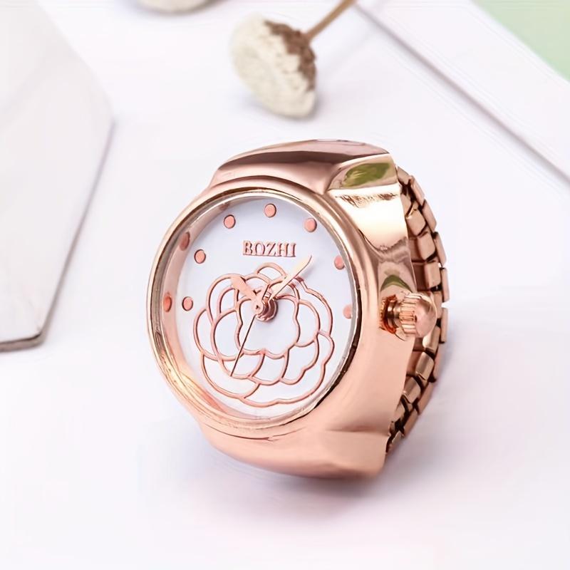 New Ring Watch Women s Retro Rose Gold Mini Finger Watch Student Watch Ring Watch Real Watch Can Watch Time розового золота