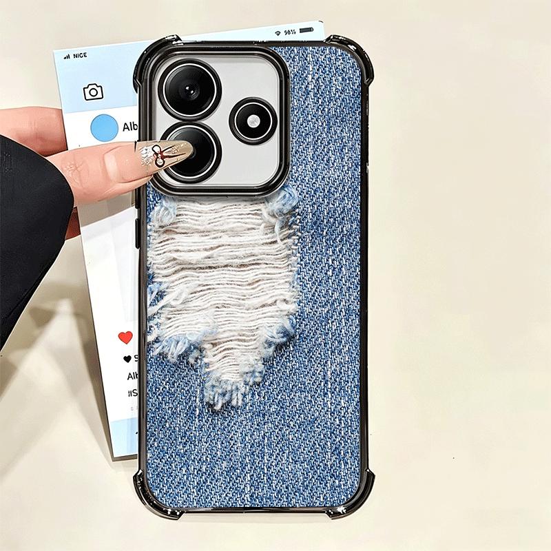 Retro Denim Pattern Soft Phone Case For Xiaomi Poco X7 X8 Pro Max X6 X5 X3 F8 Ultra F7 M8 M7 M5S Redmi 15C 15A 15 14C 13C 12C 13