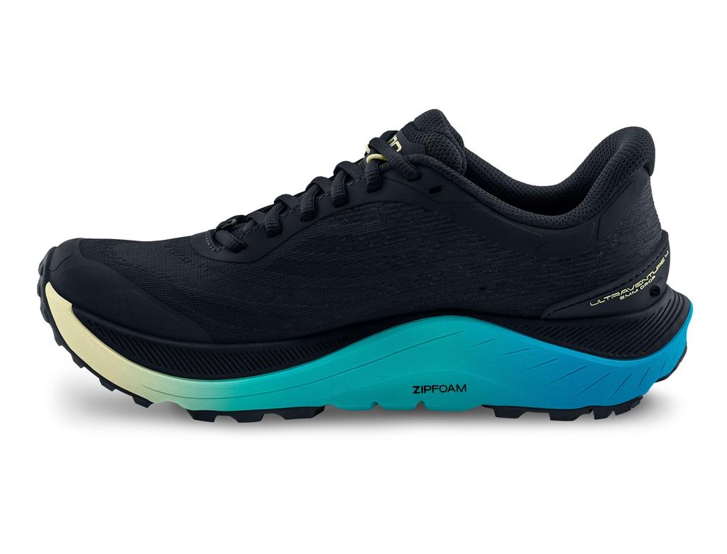 ULTRAVENTURE 4 Trail Running 5mm EU Size 020099 Women's Shoes, Drop, Black/Lime, W8.5 (25.0 cm),