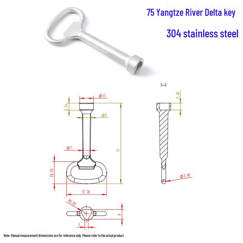 Cross Key Zinc Alloy Multipurpose Wrench for Elevator, Electrical Box, and Water Meter.