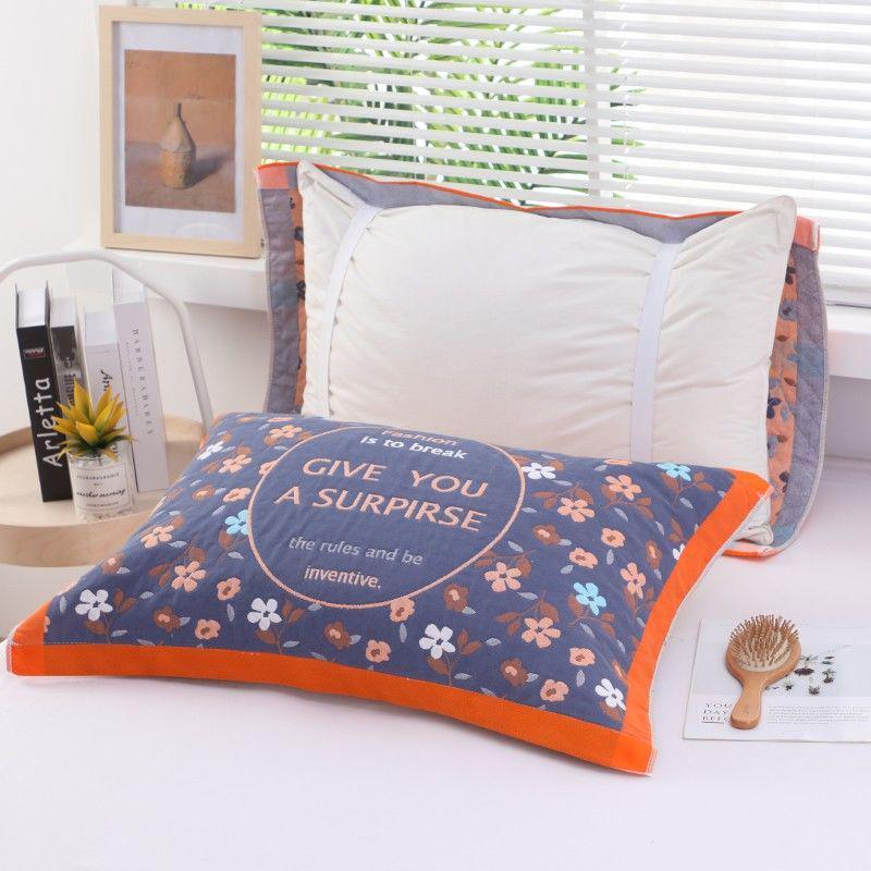 Yiwenwo Non-Slip Extra Large Cotton Gauze Pillowcase with Fixed Straps for Students & Adults