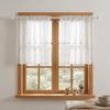Solid Color Short Curtains Through-rod Design Tulle Curtains Decorative Valance Curtains  Bedroom