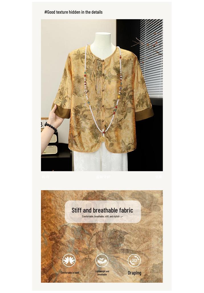 Summer Stylish Short Sleeve Top for Middle-Aged & Elderly Women