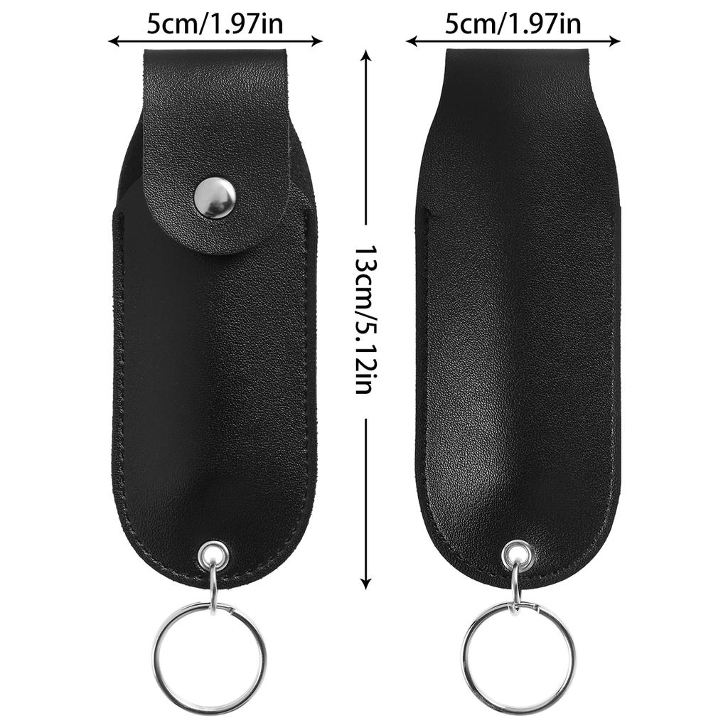 Pepper Spray Pouch PU Leather Pepper Spray Holster Mini Portable Pepper Spray Holder Self Defense Spray Leather Holder Keychain