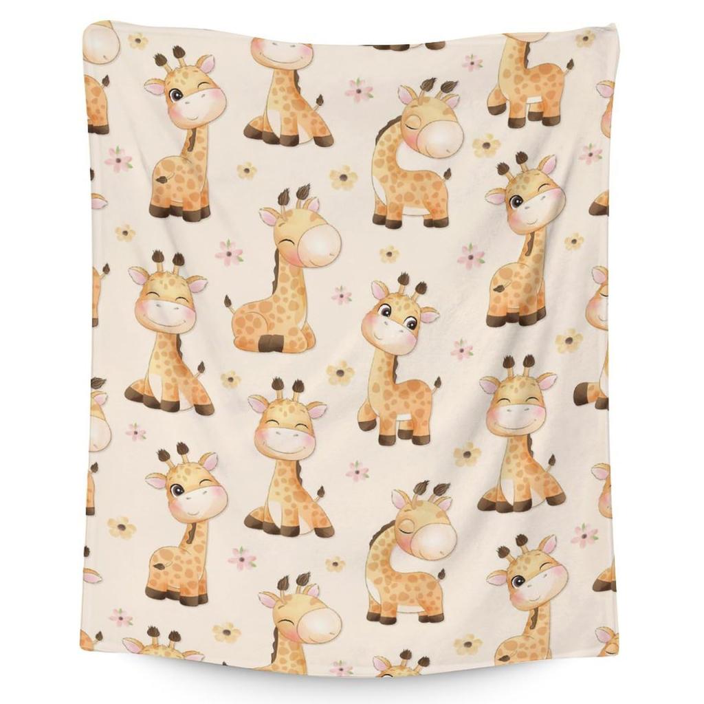 Cartoon Lion Elephant Animal Digitalprinted Polyester Velvet Flannel Cover Blanket Fleece Soft Sofa Cover Blankets for Beds