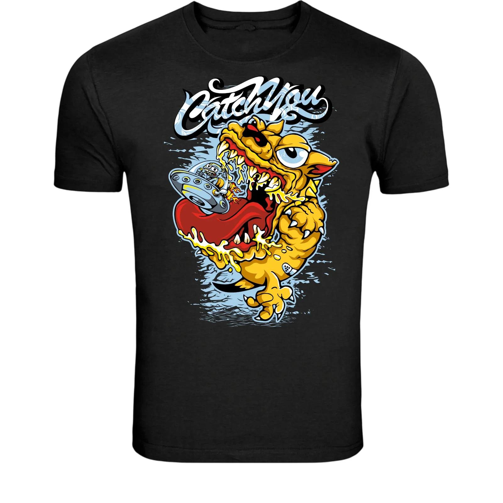 Catch You Alien Abduction Monster T-Shirt - Funny Cartoon UFO XXXXL