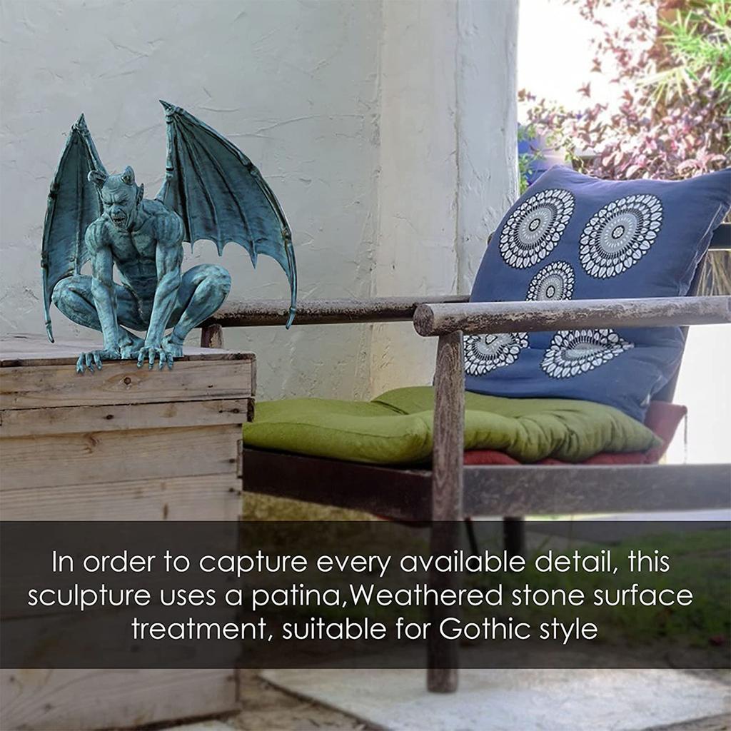 Gargoyle Statues Outdoor Winged Gargoyle Garden Guardian Sculpture Home Decor Figurine Resin Gothic Indoor Outdoor Decor Statue