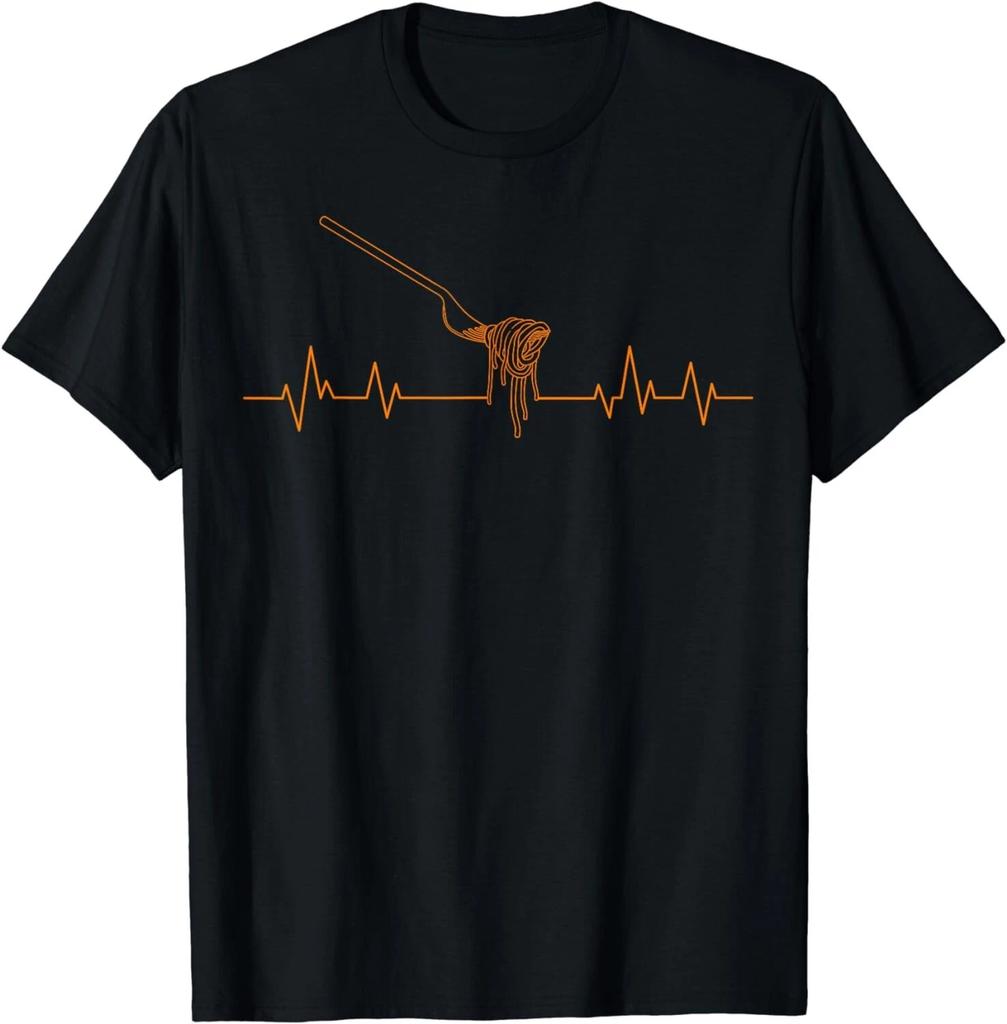 Pasta Heartbeat Noodles Italian Cook Fork Gift Unisex T-Shirt