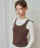 RONRON [Set] Nuit Flat Long Sleeve + Pendant One Shoulder Ribbon Sleeveless