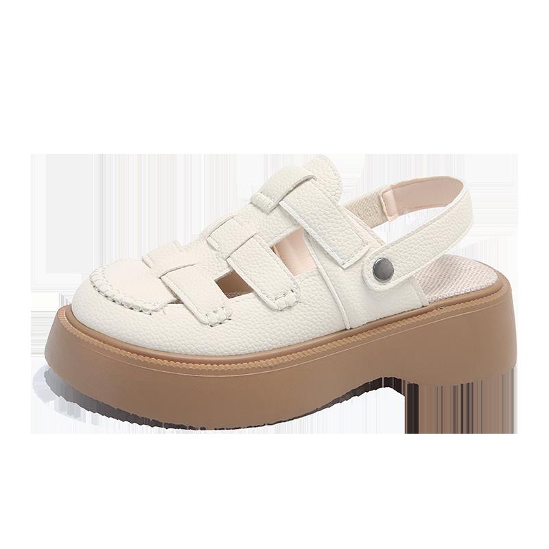 

Римские сандалии женские лето 2025 новая сумка голова полые полушлепанцы отверстие Мори верхняя одежда женская обувь 40 хаки