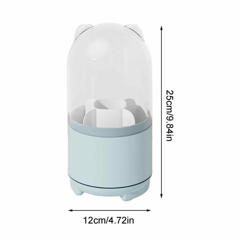 

Новый вращающийся на 360 градусов держатель кистей для макияжа, портативный настольный органайзер для макияжа, коробка для хранения косметики, инструменты для макияжа, контейнер для ювелирных изделий spain синий