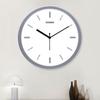Relógio de Parede Analógico Metálico Elegante, Movimento Silencioso, Indicador de Hora com Linhas Marcantes (12 Polegadas, Moldura Prateada)