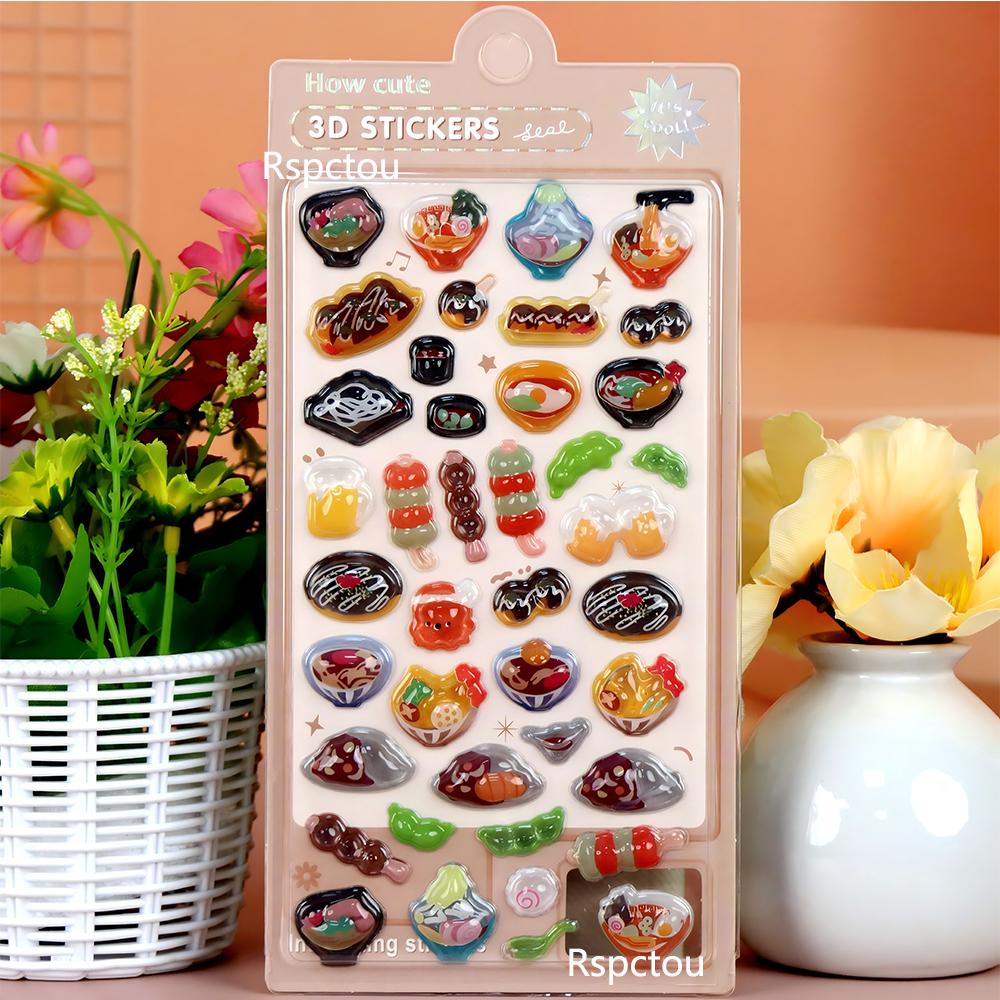 Cute Cartoon Animals Series 3D Puffy Stickers Funny Three-Dimensional Relief Sticker Luggage Guitar Phone Decals Decoration