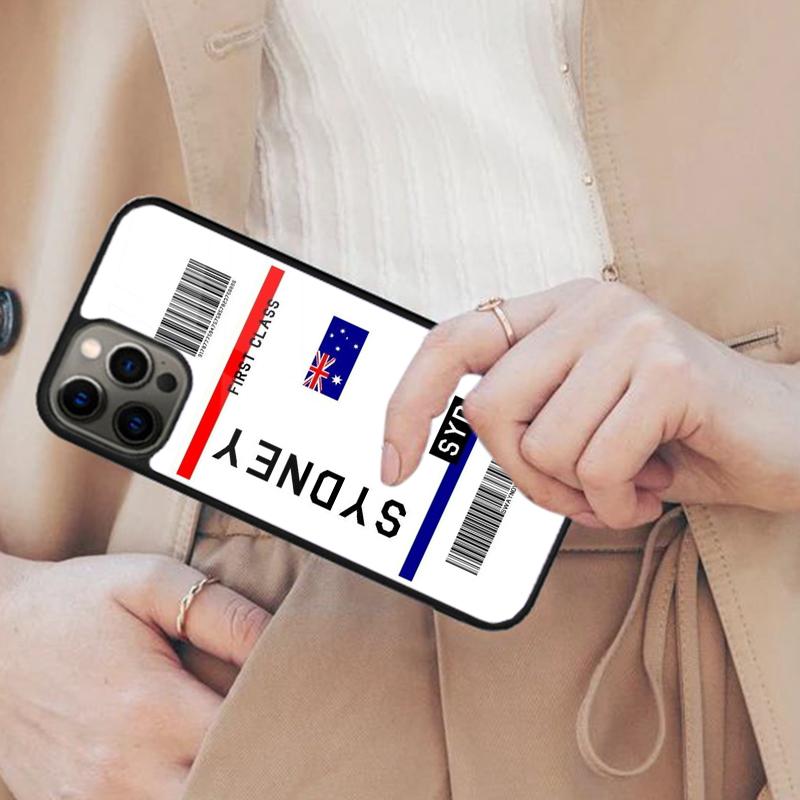Boarding Fly Ticket Magnetic Phone Case For APPLE iPhone 17 Air 16 14 13 12 Pro Max 15 Plus Wireless Charge With MagSafe Cover