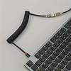 Mechanical Keyboard Cable 59 Inch Spring Wire Custom Coiled Navigator Cable Double Layer Braided Mesh Data Wire  for Gaming