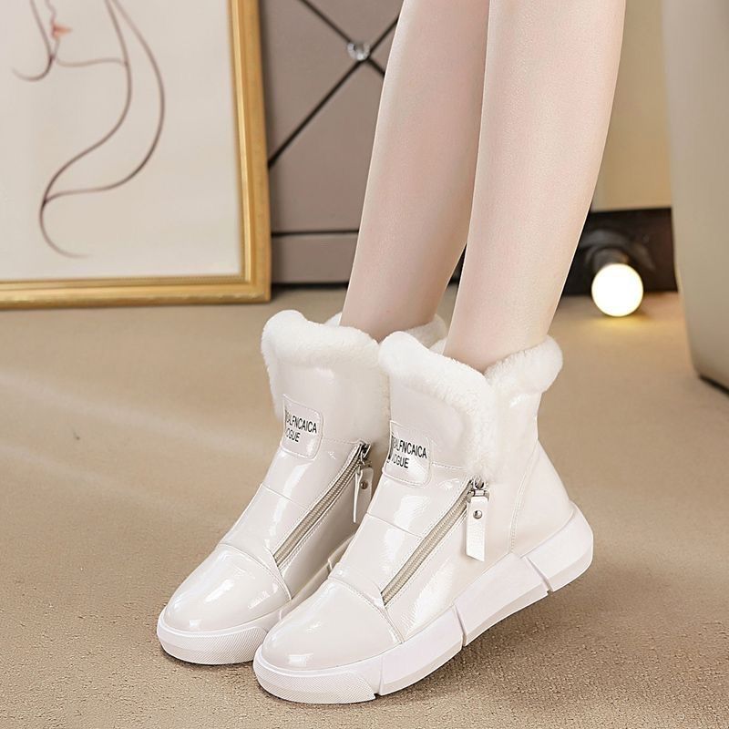 Fashion Zipper Round Toe Waterproof Platform Ankle Ladies Shoes Hot Goth Comfortable and Elegant Furry Women's Snow Boots on Promotion