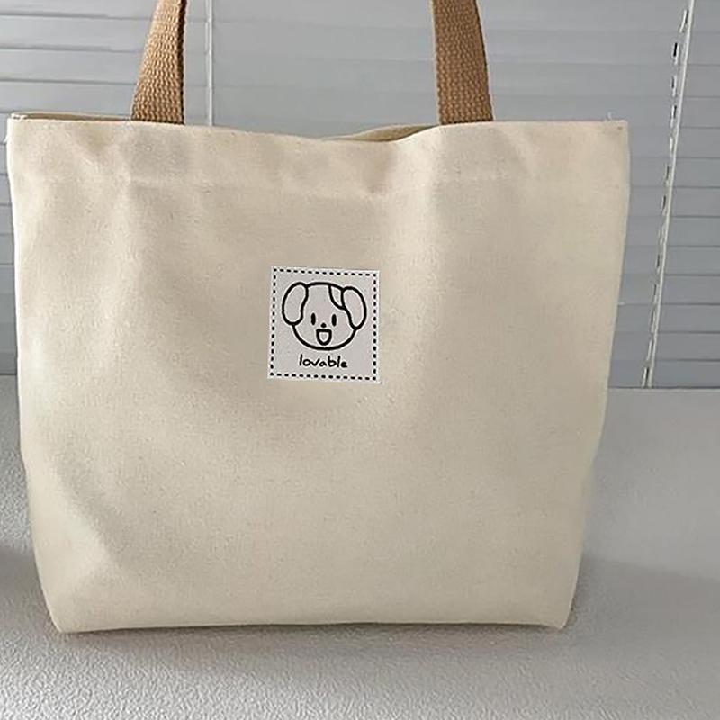 Canvas Women'S Handbag Cute Travel Picnic Food Bag Lunch Bag