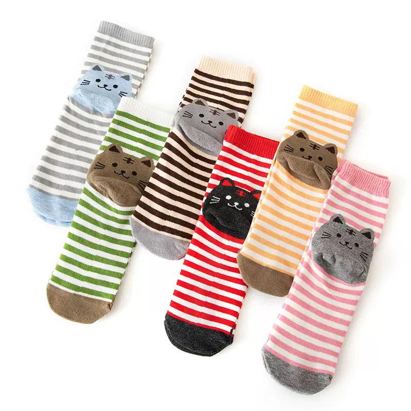 Spring & Autumn Cute 3D Cat Ear Mid-Calf Socks for Women
