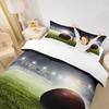 3D Football Rugby Print Duvet Cover Set Kids Boys Teens Rugby Game Field Bedding Set Soft Luxury Durable Lightweight Room Decor