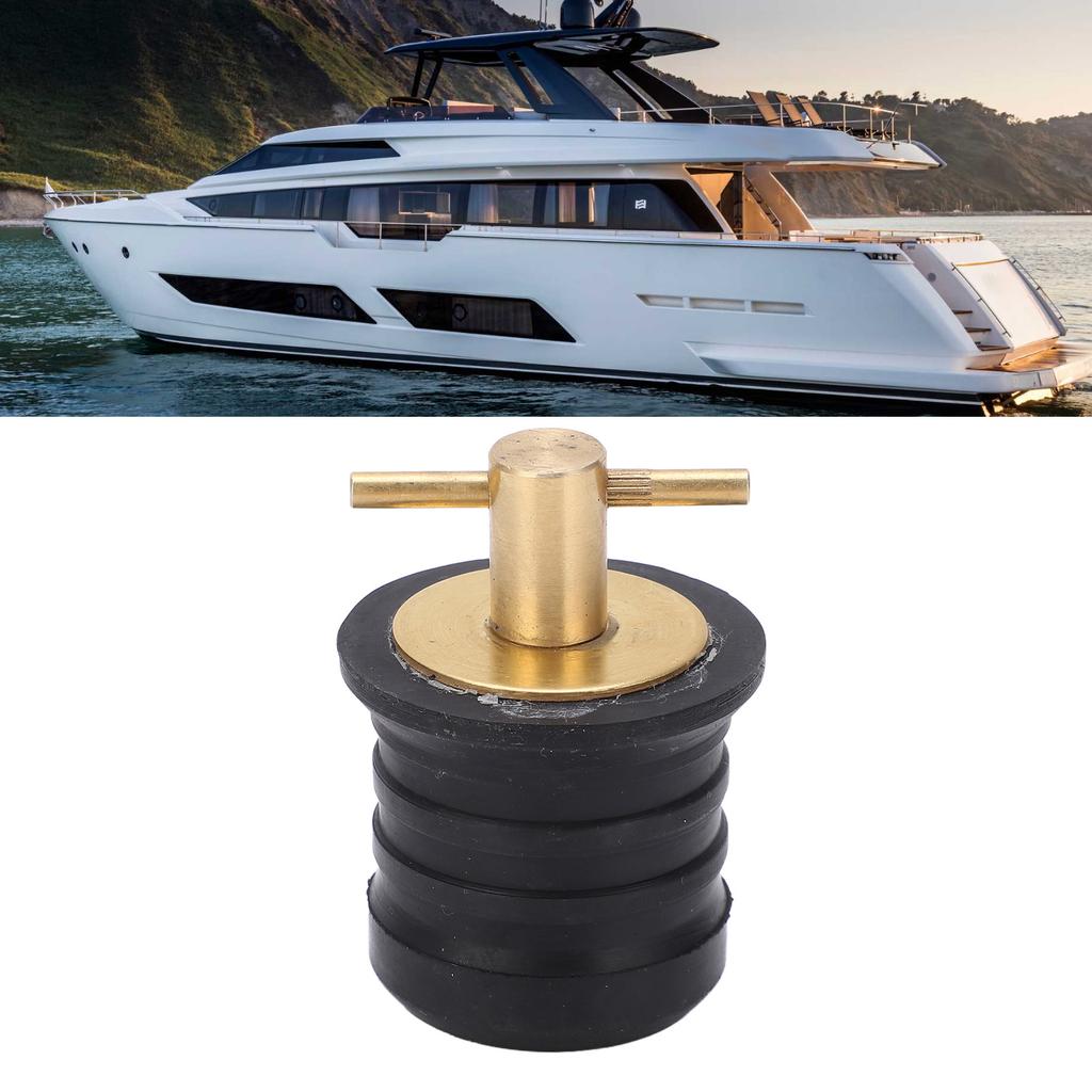 Brass T Handle Drain Plug with Rubber Sl Rust Resistance Marine Boat Accessories