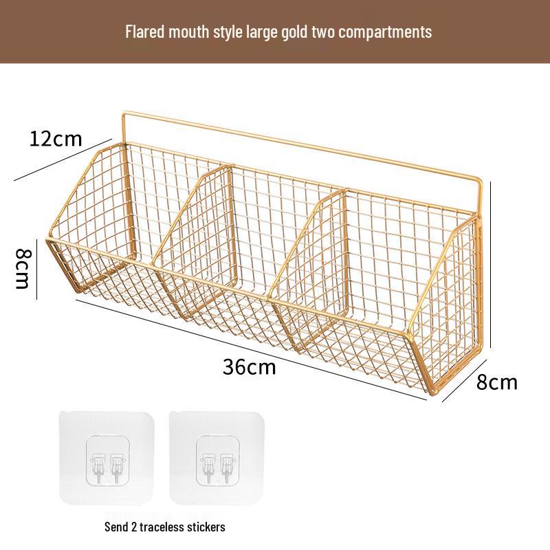 Wall-Mounted Spice Rack & Vegetables Basket with Onion, Ginger, Garlic Storage