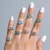 Natural Labradorite Gemstone Blue Flashy Ring, Solid 925 Sterling Silver Ring, Boho Ring, Statement Ring, Yellow Gold Ring, Bezel Ring