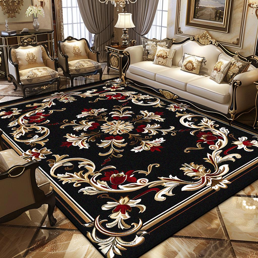 

Роскошный персидский ретро ковер европейская декорация легко чистится нескользящий ковер для гостиной большие ковры для спальни гардеробной моющийся мягкий коврик 60*90cm