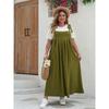 Plus Size Solid Tie Shoulder Overalls Dress For Women  Summer Casual Loose Sleeveless Maxi Long Dresses with Pockets