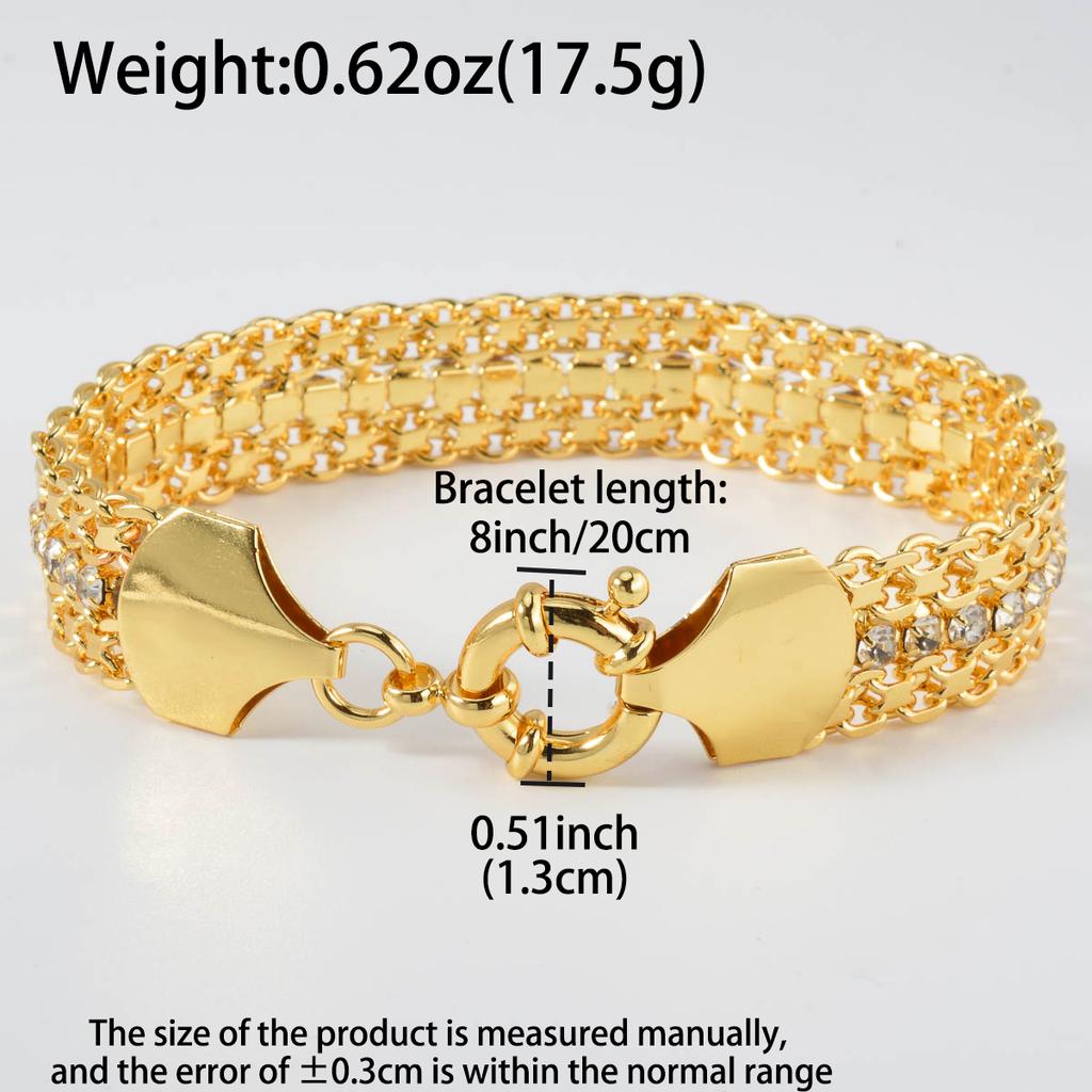 Bracciale Grande Largo 13MM per Donne Uomini Hip Hop Catena Cubana Braccialetto Placcato Rame Oro Gioielli Matrimonio Regalo Anniversario Natale