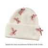 Handmade Winter Beanie Hat with Bowknot Decor Hat Adult Skiing Shopping Hat