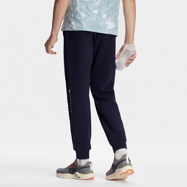 Fila Fitness Series Solid Color Mid Waist Tapered Knit Sports Pants Men Bottoms Royal-Blue A11M341602FNV