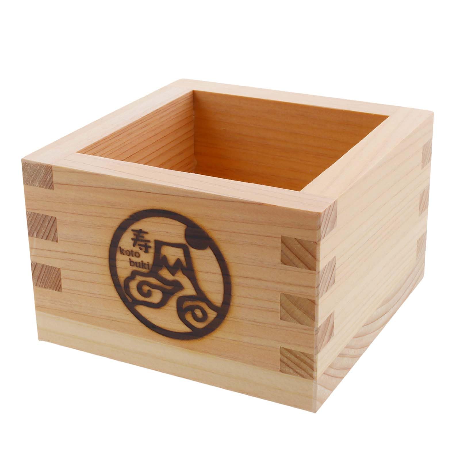 Yamaco Hinoki Lucky Charm Masu measuring Kotobuki Fuji (wooden cup) - (83839)