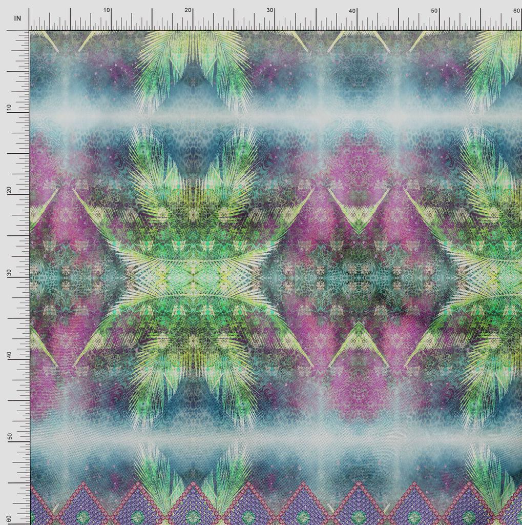 Soimoi Tessuto Satin Crêpe Giapponese Stampa Floreale e a Pannelli Tessuto da Cucito al metro 42 Pollici