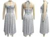 2025 European & American Style Summer Slim Spaghetti Strap Printed Halter Lace Dress