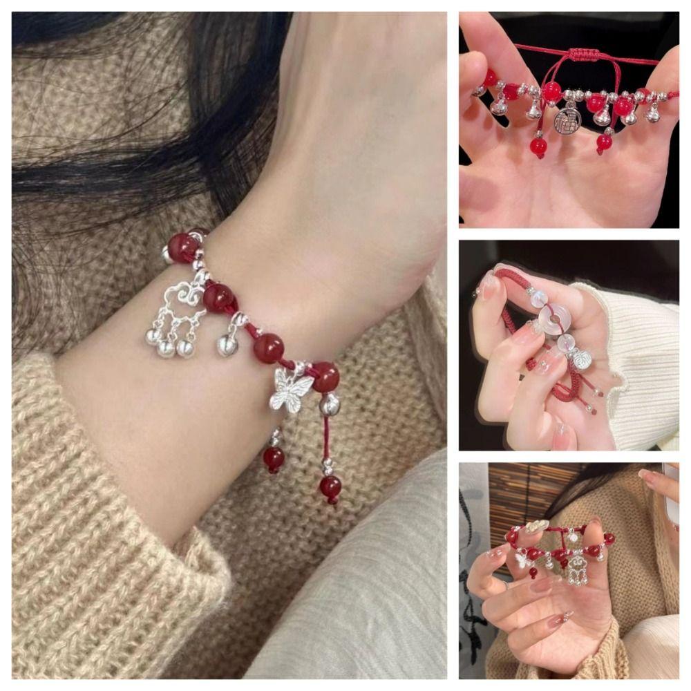 

Bell Ethnic Braided String Bracelet Lucky Rope Woven Hand Chain Women