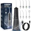 Dental Water Flosser - Vimmk - Rechargeable Hydro-flosser - 5 Pressure Modes - 8 Tips - Waterproof Ipx7