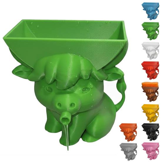 Highland Cow Sponge Holder 3D Printed with Built-In Drain Keeps Sponges Dry Cute Cow Design Fun Practical Kitchen Accessory Gift