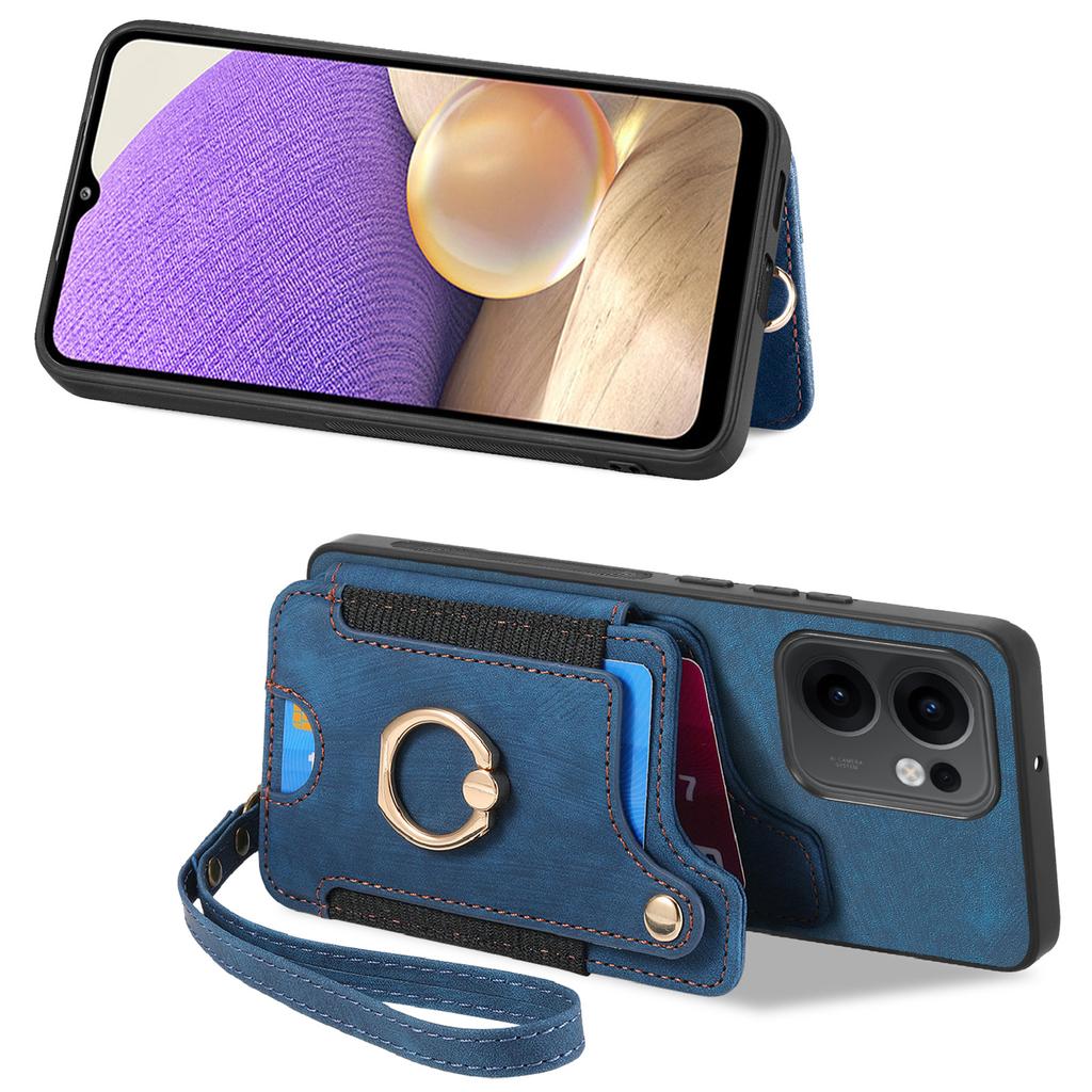 For Oppo Reno13 F 5G (Reno 13 FS 5G)/4G Retro PU Leather Back Cover with RFID Blocking Card Holder