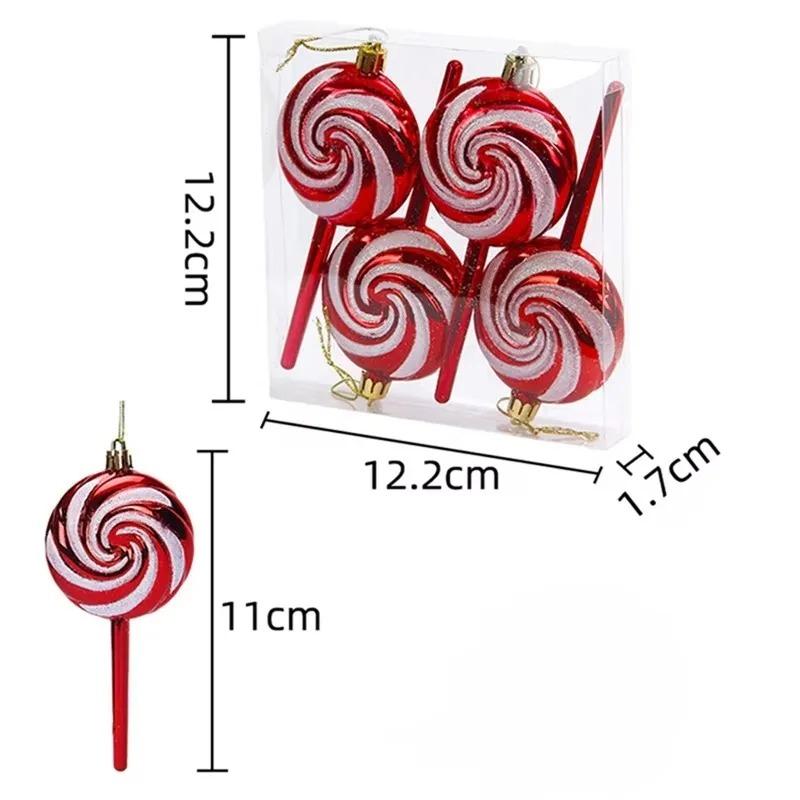 1box 11cm Christmas Candy Ornaments Christmas Glitter Hanging Candy Xmas Tree Hanging Home Decor 2026 New Year Gift Navidad