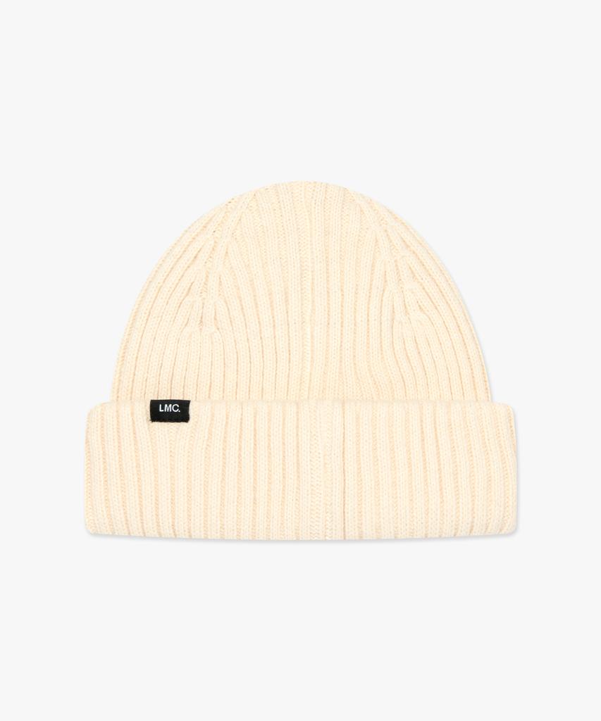 LMC Serif Name Knit Beanie Ivory