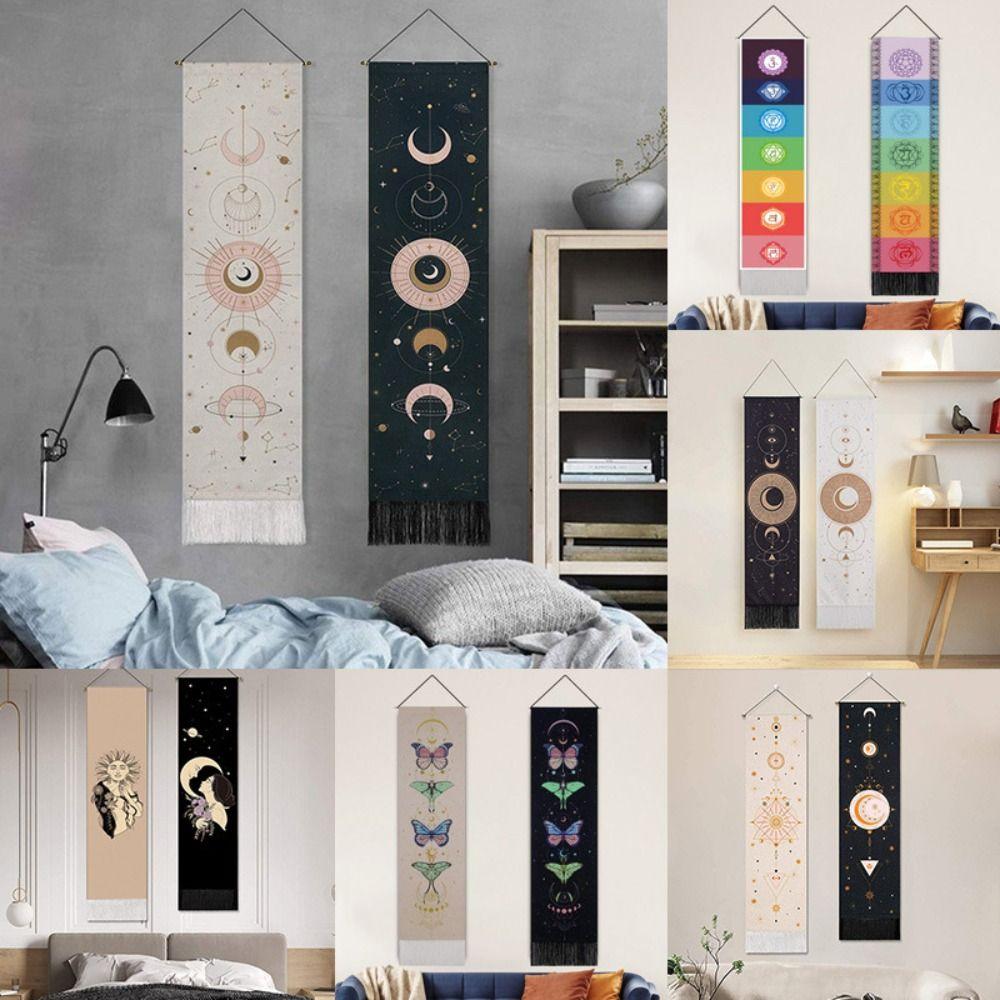 With Tassel Bohemian Tapestries Hanging Wall Rugs Dorm Decor Blanket Moon Phase Tapestry Home