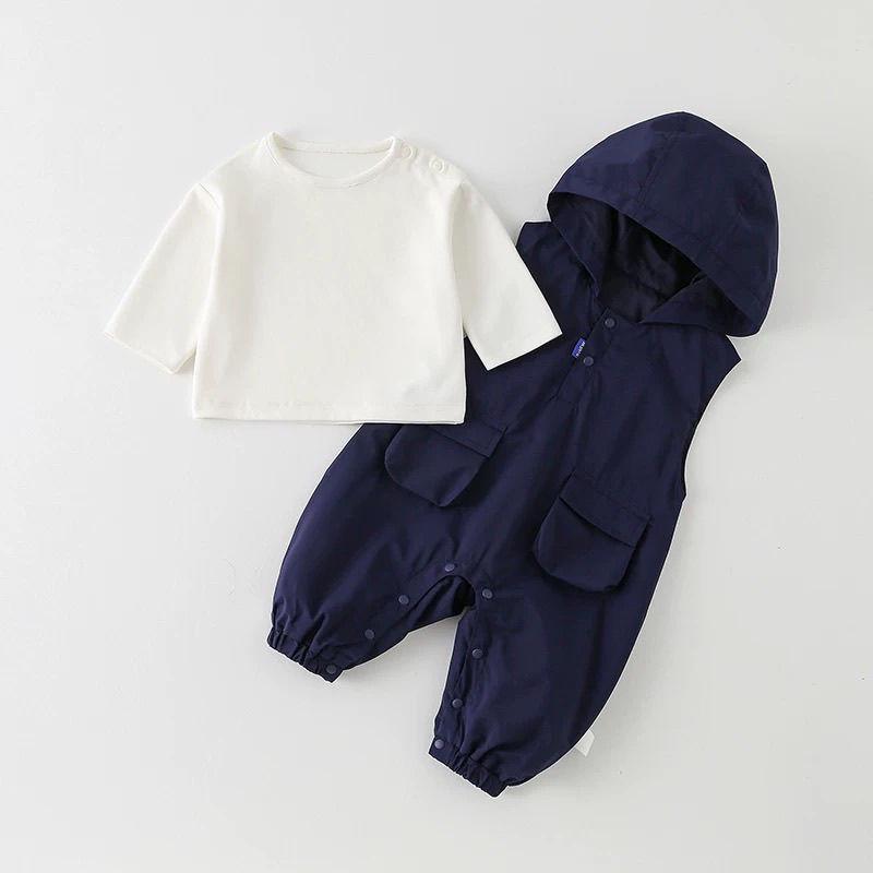 

Korean Style Baby Boy Romper & Jumpsuit Set – Fashionable Two-Piece Workwear Outfit for Babies. 66cm